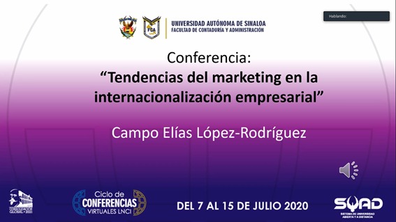 CONFERENCIA TENDENCIAS DEL MARKETING EN LA INTERNACIONALIZACIÓN EMPRESARIAL
