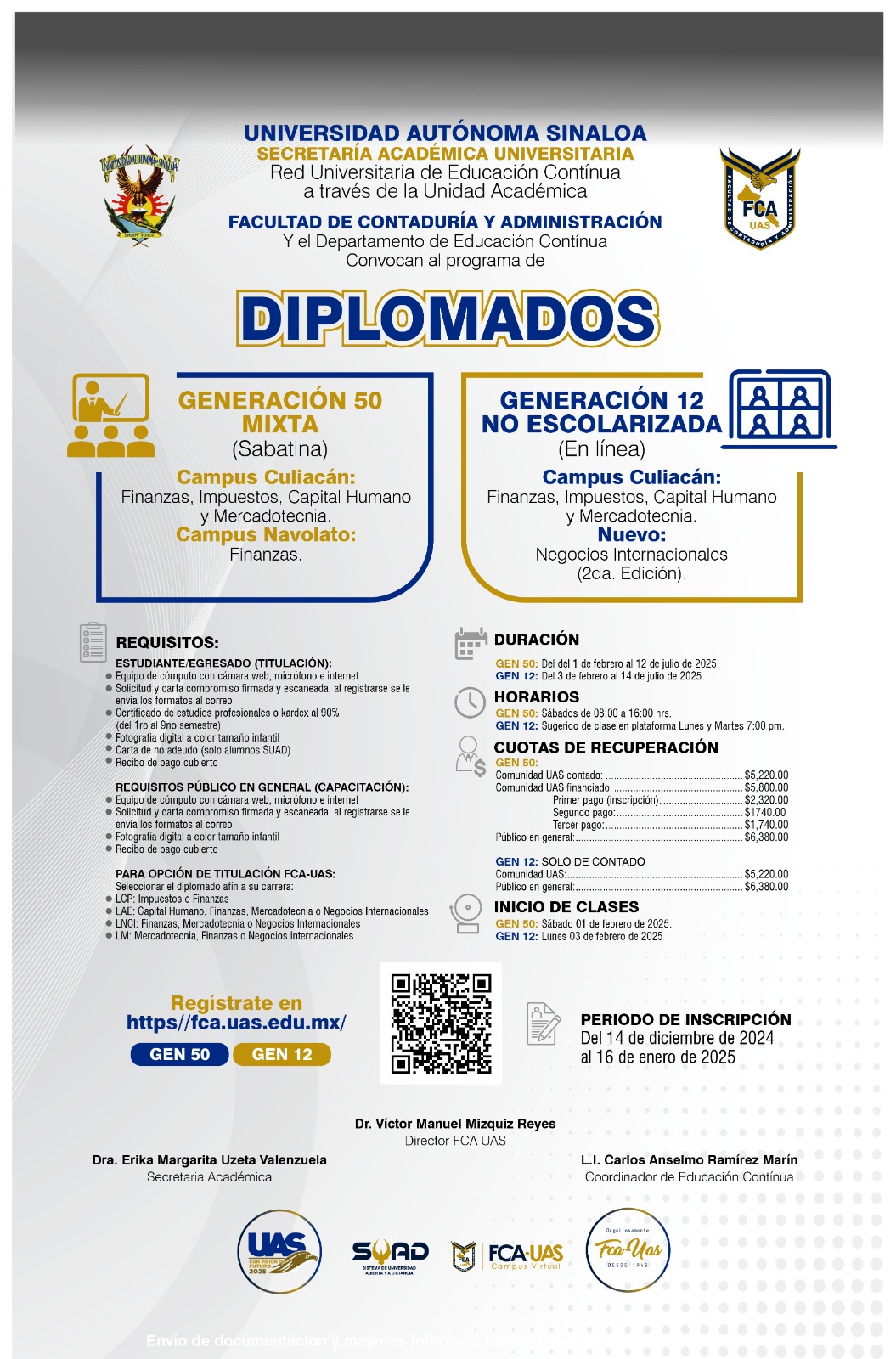 Diplomados 50° y 12° en línea